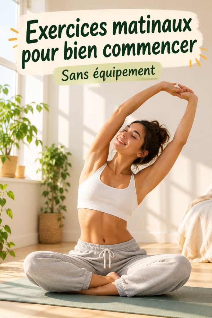 Femme pratiquant des exercices doux matinaux à l'extérieur