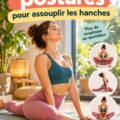Femme pratiquant une posture de yoga pour assouplir les hanches, dans un cadre apaisant.