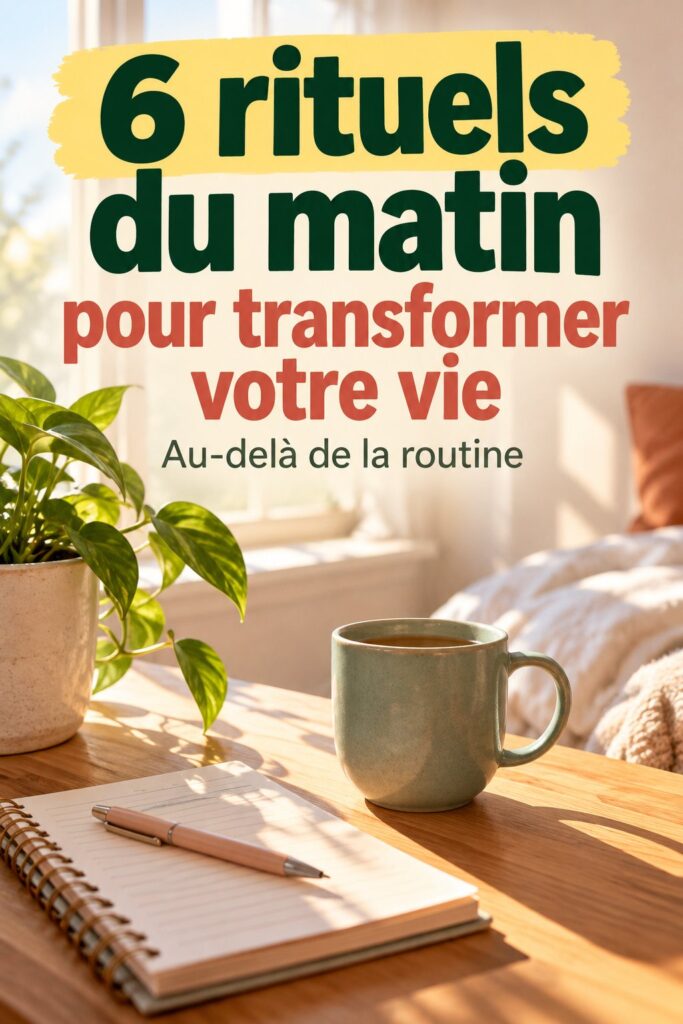 Femme pratiquant un rituel matinal relaxant pour améliorer son bien-être