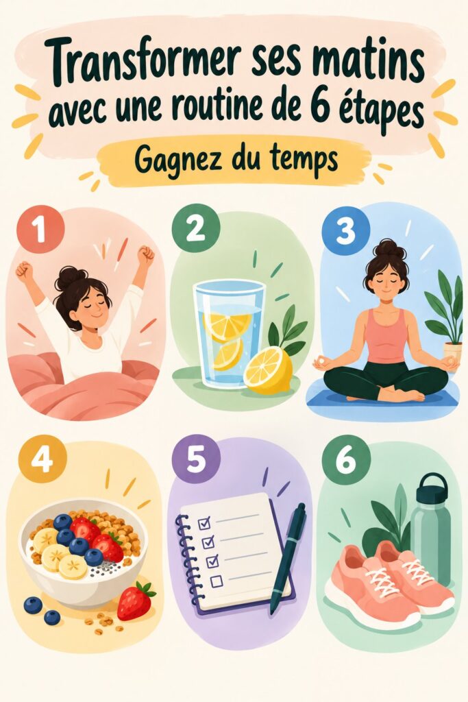 Femme pratiquant une routine matinale de yoga dans son salon ensoleillé.