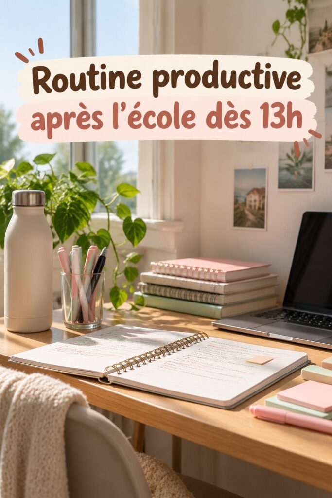 Femme en train d'étudier dans un environnement lumineux, représentant une routine productive.