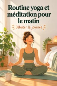 Femme faisant du yoga et méditation le matin dans un environnement paisible.